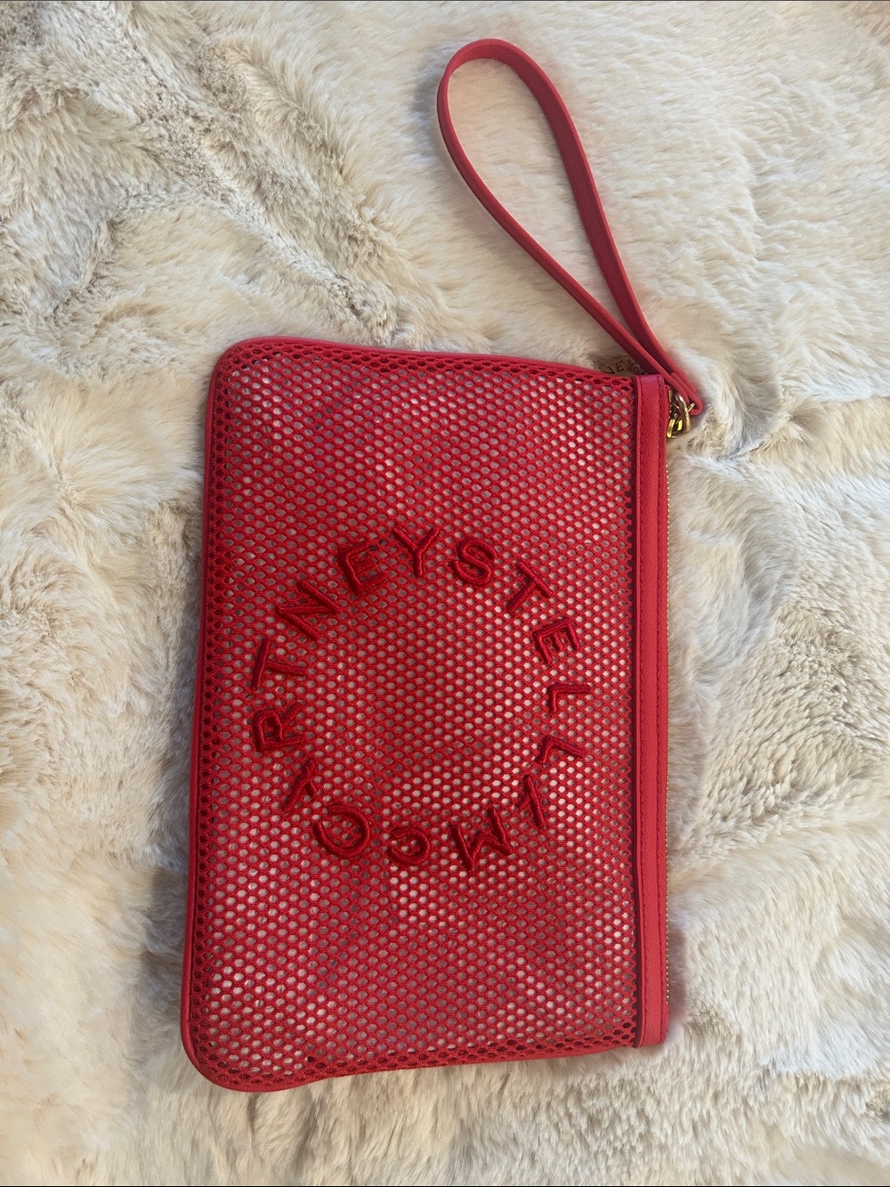 H&M x Stella McCartney Red Perforated Wristlet Pouch